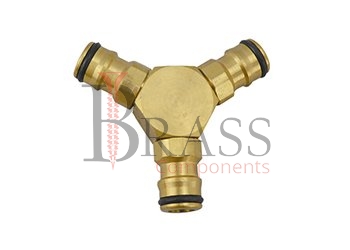 brass 3 way hose connector